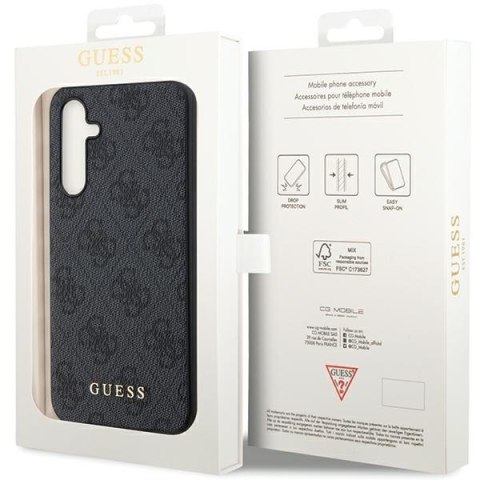 Etui Guess GUHCS23FEG4GFGR Samsung Galaxy S23 FE hardcase 4G Metal Gold Logo szary/grey