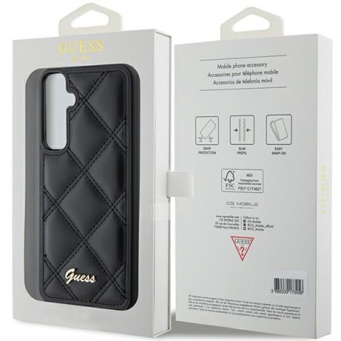 Etui Guess GUHCS23FEPSQSQSK Samsung Galaxy S23 FE hardcase Quilted Metal Logo czarny/black