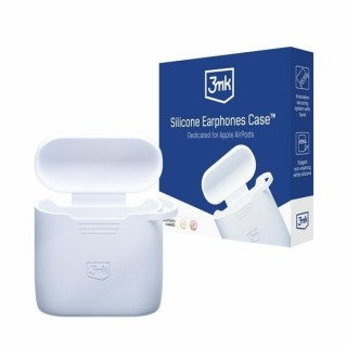 Etui 3MK Silicon Case Apple AirPods 2 + karabińczyk białe/white