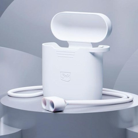 Etui na AirPods 2 i 3MK silikonowe z karabińczykiem białe