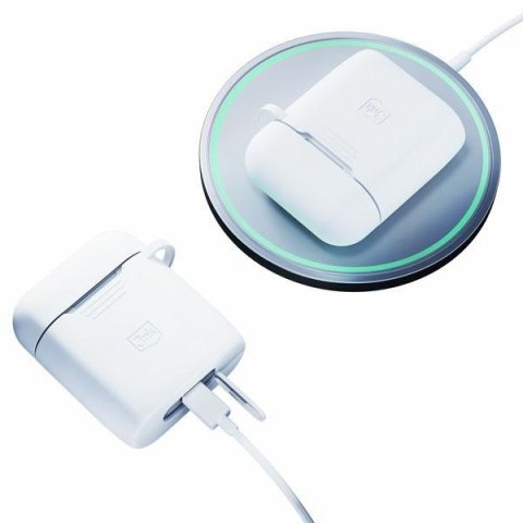 Etui na AirPods 2 i 3MK silikonowe z karabińczykiem białe