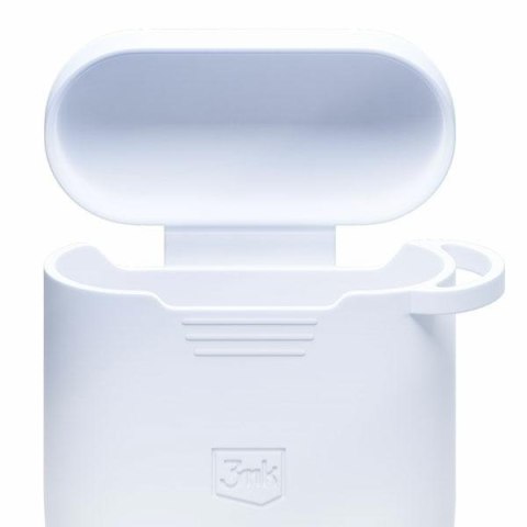 Etui na AirPods 2 i 3MK silikonowe z karabińczykiem białe