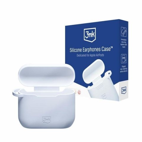 Etui na AirPods 3 3MK Silicon Case z karabińczykiem białe