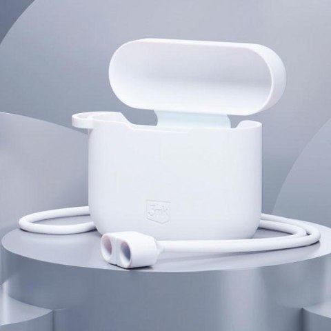 Etui na AirPods 3 3MK Silicon Case z karabińczykiem białe