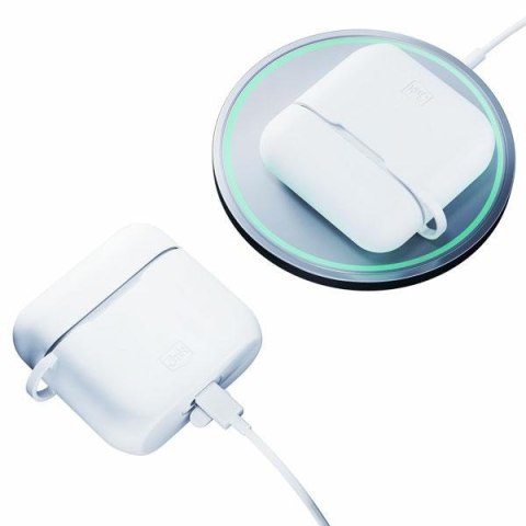 Etui na AirPods 3 3MK Silicon Case z karabińczykiem białe