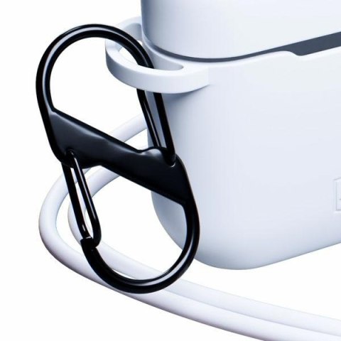 Etui na AirPods 3 3MK Silicon Case z karabińczykiem białe