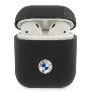 Etui BMW BMA2SSLBK Apple AirPods czarny/black Geniune Leather Silver Logo