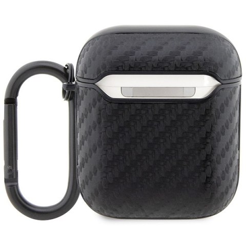 Etui na AirPods 2/1 BMW Carbon z Metalowym Logo - Czarne BMA2WMPUCA2