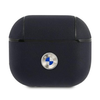 Etui BMW BMA3SSLNA Apple AirPods 3 cover granatowy/navy Geniune Leather Silver Logo