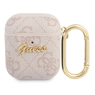 Etui na AirPods Guess GUA24GSMP różowe 4G Script Metal Collection