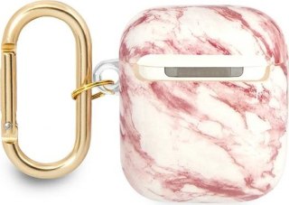 Etui Guess GUA2HCHMAP Apple AirPods różowy/pink Marble Strap Collection