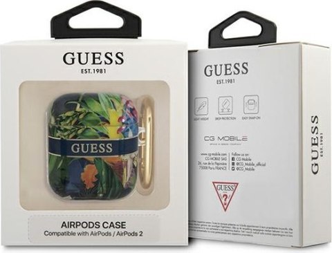 Etui Guess GUA2HHFLB Apple AirPods niebieski/blue Flower Strap Collection