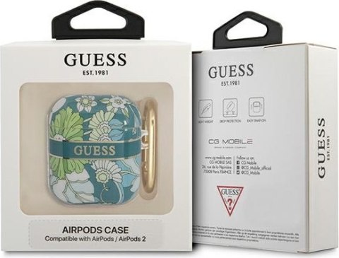 Etui Apple AirPods Guess GUA2HHFLN zielone Flower Strap Collection