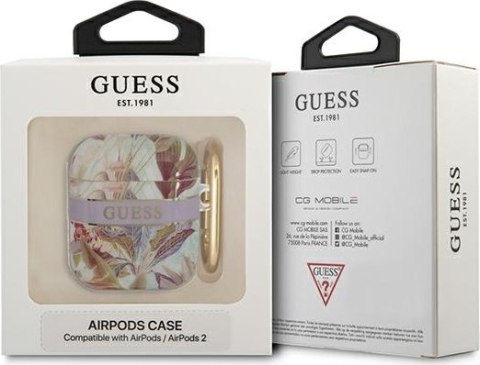 Etui na AirPods Guess GUA2HHFLU fioletowe Flower Strap Collection