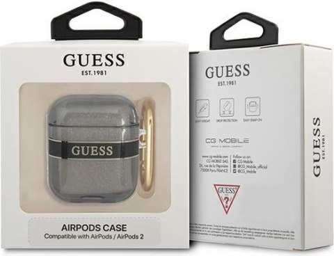 Etui Apple AirPods Guess GUA2HHTSK czarne Strap Collection - stylowe akcesorium