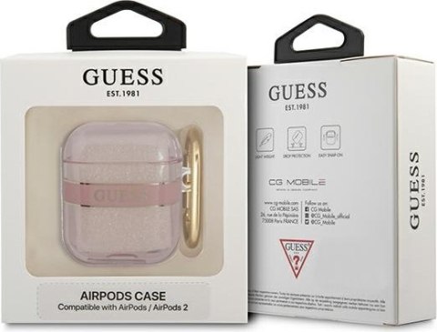 Etui na Apple AirPods Guess GUA2HHTSP różowe Strap Collection