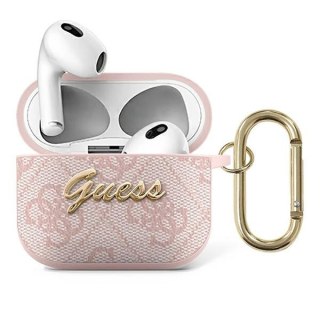 Etui Guess GUA34GSMP Apple AirPods 3 różowy/pink 4G Script Metal Collection