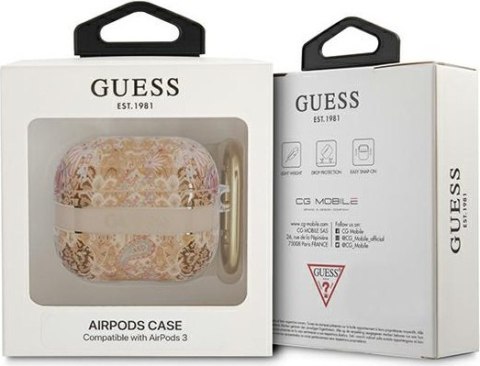 Etui na Apple AirPods 3 Guess GUA3HHFLD złote Paisley Strap Collection