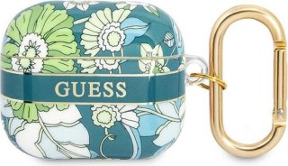 Etui Guess GUA3HHFLN Apple AirPods 3 zielony/green Flower Strap Collection