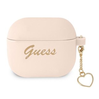 Etui na AirPods 3 Guess GUA3LSCHSP różowe silikonowe Charm Collection