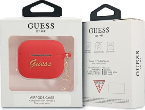 Etui na Apple AirPods 3 Guess GUA3LSCHSR czerwone silikonowe serce