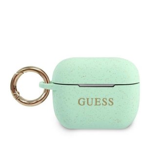 Etui Guess GUACAPSILGLGN Apple AirPods Pro cover zielony/green Silicone Glitter