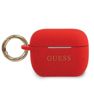 Etui Apple AirPods Pro Guess GUACAPSILGLRE czerwone Silicone Glitter