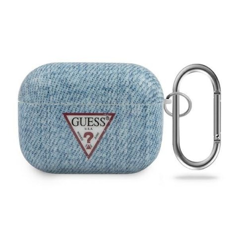 Etui na Apple AirPods Pro Guess GUACAPTPUJULLB niebieskie Jeans Collection