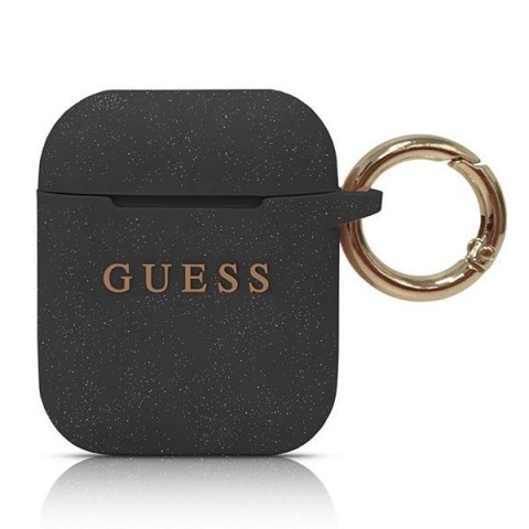 Etui na Apple AirPods Guess GUACCSILGLBK czarne silikonowe etui