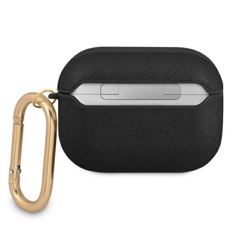 Etui na Apple AirPods Pro Guess Saffiano Script Metal Collection czarne