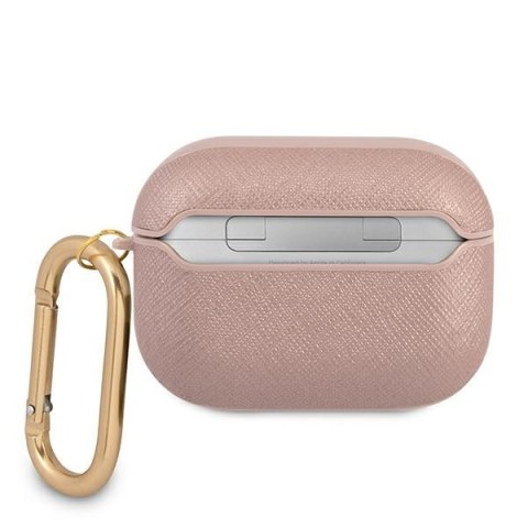 Etui na Apple AirPods Pro Guess Saffiano Różowe Metal Collection