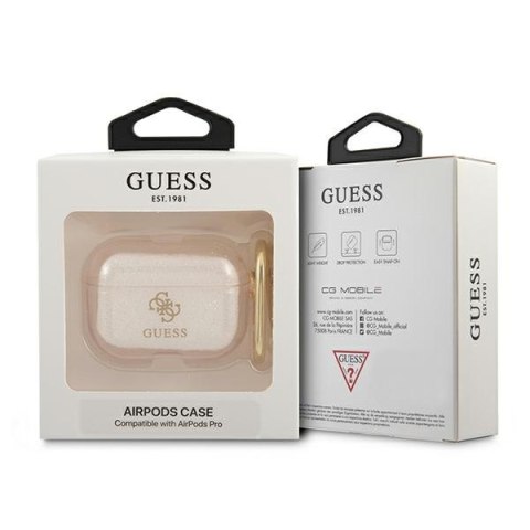 Etui Apple AirPods Pro Guess GUAPUCG4GD złote Glitter Collection