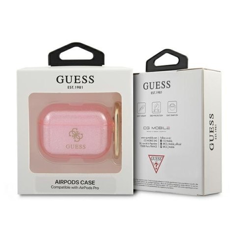 Etui na Apple AirPods Pro Guess GUAPUCG4GP różowe Glitter Collection