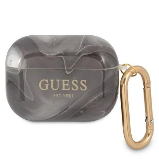 Etui Apple AirPods Pro Guess GUAPUNMK czarne Marble Collection