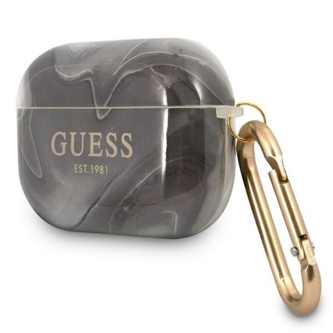 Etui Apple AirPods Pro Guess GUAPUNMK czarne Marble Collection