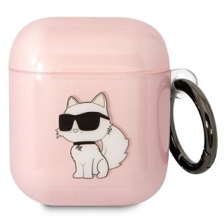 Etui Karl Lagerfeld KLA2HNCHTCP Apple AirPods 2/1 różowy/pink Ikonik Choupette