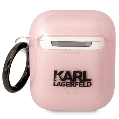 Etui na AirPods 2/1 Karl Lagerfeld Choupette różowe Ikonik