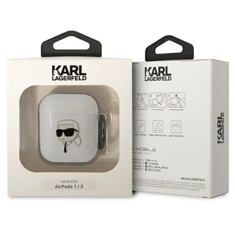 Etui na AirPods 2/1 Karl Lagerfeld KLA2HNIKTCT przezroczyste Karl's Head