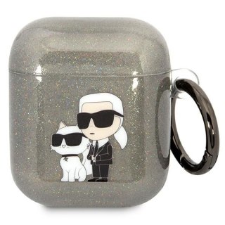 Etui Karl Lagerfeld KLA2HNKCTGK Apple AirPods 2/1 czarny/black Gliter Karl&Choupette