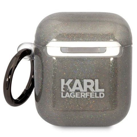 Etui na Apple AirPods 2/1 Karl Lagerfeld KLA2HNKCTGK czarne Glitter