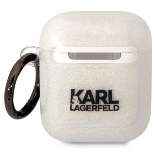 Etui Karl Lagerfeld KLA2HNKCTGT Apple AirPods 2/1 transparent Gliter Karl&Choupette