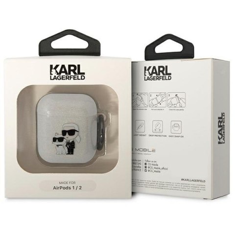 Etui na Apple AirPods 2/1 Karl Lagerfeld Glitter Karl & Choupette