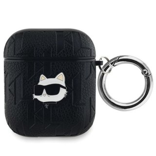 Etui Karl Lagerfeld KLA2PGCHPK Apple AirPods 1/2 cover Monogram Choupette Head czarny/black