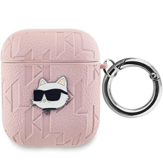 Etui Karl Lagerfeld KLA2PGCHPP Apple AirPods 1/2 cover Monogram Choupette Head różowy/pink