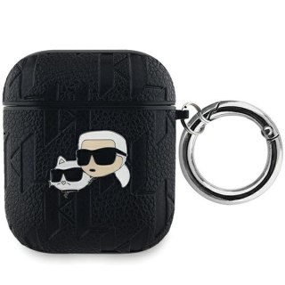 Etui Karl Lagerfeld KLA2PGKCPK Apple AirPods 1/2 cover Monogram Karl & Choupette Head czarny/black