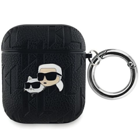 Etui na Apple AirPods 1/2 Karl Lagerfeld Monogram Choupette czarne