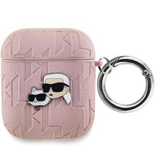 Etui Karl Lagerfeld KLA2PGKCPP Apple AirPods 1/2 cover Monogram Karl & Choupette Head różowy/pink