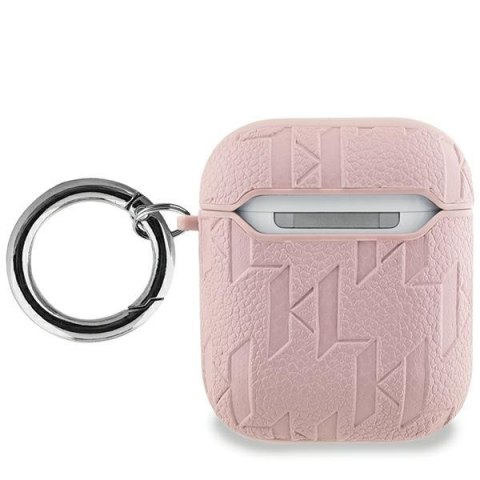 Etui na AirPods 1/2 Karl Lagerfeld różowe Monogram Karl & Choupette