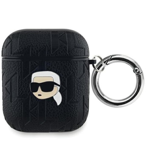 Etui na AirPods 1/2 Karl Lagerfeld KLA2PGKIPK czarne Monogram Karl Head