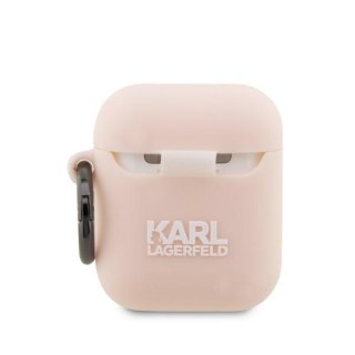 Etui na AirPods 2/1 Karl Lagerfeld Choupette 3D różowe silikonowe